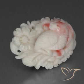 Coral rosa natural de 28,04 ct, forma elegante, opaco