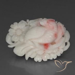 Coral rosa natural de 28,04 ct, forma elegante, opaco