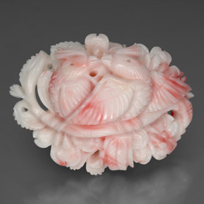 Coral blanco natural de 61,71 ct, forma elegante, opaco