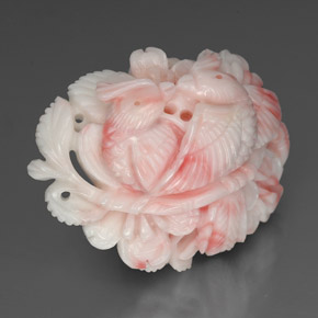 Coral blanco natural de 61,71 ct, forma elegante, opaco
