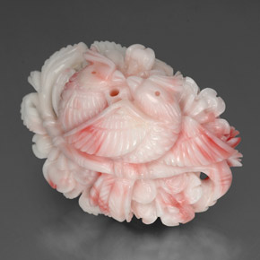 Coral blanco natural de 61,71 ct, forma elegante, opaco