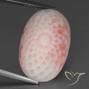 Coral rosa natural de 15,19 ct, forma elegante, opaco