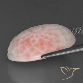 Coral rosa natural de 15,19 ct, forma elegante, opaco