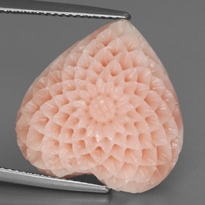 Coral rosa natural de 22,67 ct, forma de corazón, opaco