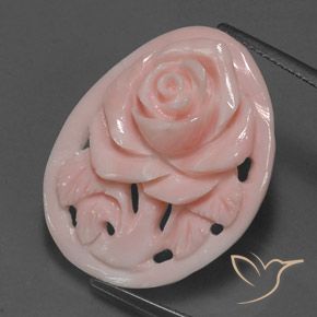 Coral rosa natural de 12,99 ct, corte flor, opaco