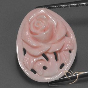 Coral rosa natural de 12,99 ct, corte flor, opaco