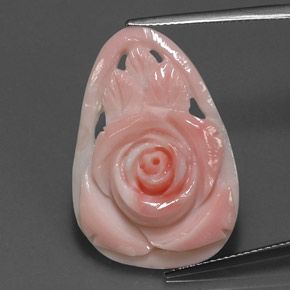 Coral rosa natural de 12,52 ct, forma elegante, opaco
