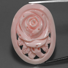 Coral Rosado limonada natural de 17.81 ct, Forma elegante, Opaco