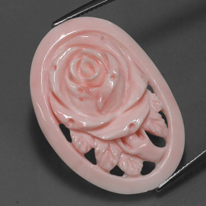 Coral Rosado limonada natural de 17.81 ct, Forma elegante, Opaco