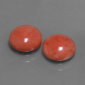 Gemas de coral rosa natural de  ct, corte redondo, opaco