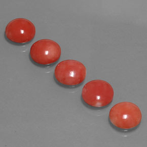 Gemas de coral rosa natural de  ct, corte redondo, opaco