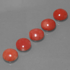 Gemas de coral rosa natural de  ct, corte redondo, opaco