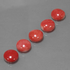 Gemas de coral rosa natural de  ct, corte redondo, opaco
