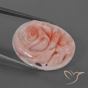 Coral Rosado flamingo natural de 15.39 ct, Elegante, Opaco