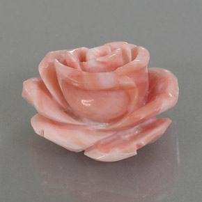 Coral rosa natural de 25,74 ct, forma elegante, opaco