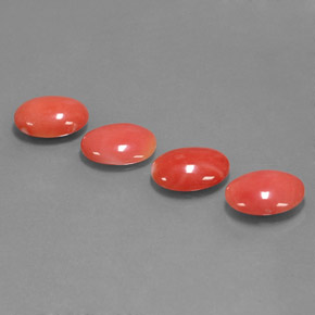 Gemas de coral rosa natural de  ct, corte óvalo, opaco