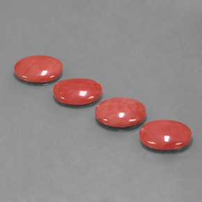 Gemas de coral rosa natural de  ct, corte óvalo, opaco