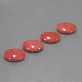Gemas de coral rosa natural de  ct, corte óvalo, opaco