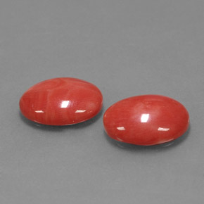 Gemas de coral rosa natural de  ct, corte óvalo, opaco