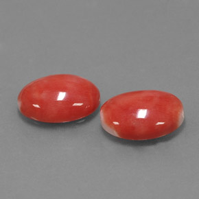 Gemas de coral rosa natural de  ct, corte óvalo, opaco