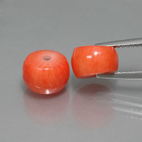 Gemas de coral rosa natural de  ct, forma elegante, opaco