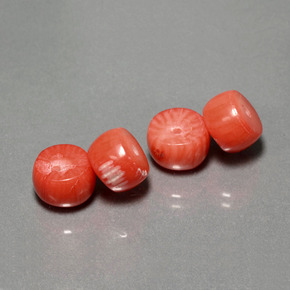 Gemas de coral rosa natural de  ct, forma elegante, opaco