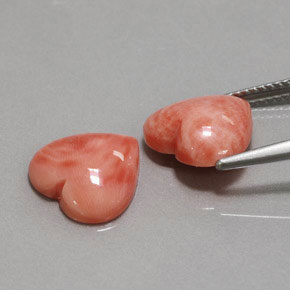 Gemas de Coral Salmón natural de  ct, Forma de corazón, Opaco