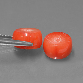 Gemas de coral rosa natural de  ct, forma elegante, opaco