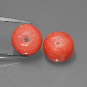 Gemas de coral rosa natural de  ct, forma elegante, opaco