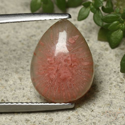 5.12ct Natural Multicolor Coral, En forma de pera, Translúcido