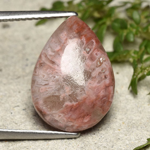 Coral multicolor natural de 5,89 ct, en forma de pera, opaco