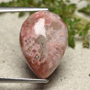 Coral multicolor natural de 5,89 ct, en forma de pera, opaco