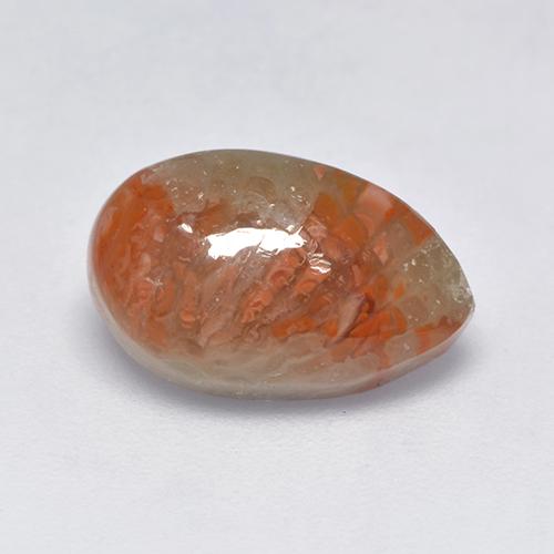 Coral multicolor natural de 3,39 ct, en forma de pera, translúcido
