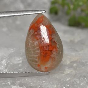 Coral multicolor natural de 4,02 ct, en forma de pera, translúcido