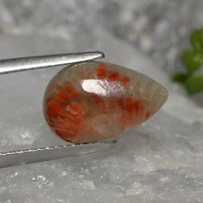 Coral multicolor natural de 2,84 ct, en forma de pera, opaco