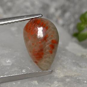 Coral multicolor natural de 2,84 ct, en forma de pera, opaco