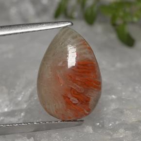 Coral multicolor natural de 3,19 ct, en forma de pera, translúcido