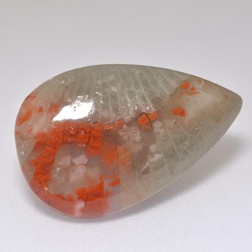 Coral multicolor natural de 8,29 ct, en forma de pera, translúcido