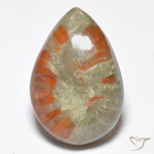 6.76ct Natural Multicolor Coral, En forma de pera, Opaco