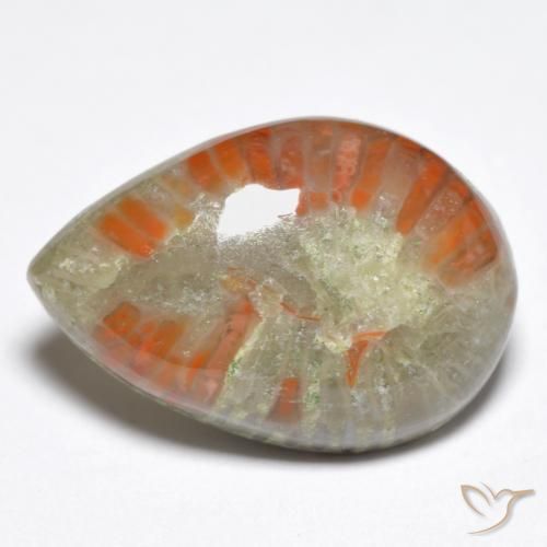 Coral Multicolor natural de 6.76 ct, En forma de pera, Opaco