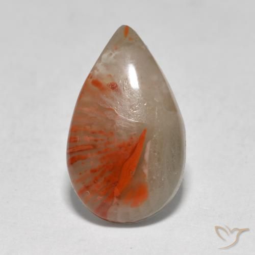 4.61ct Natural Multicolor Coral, En forma de pera, Translúcido