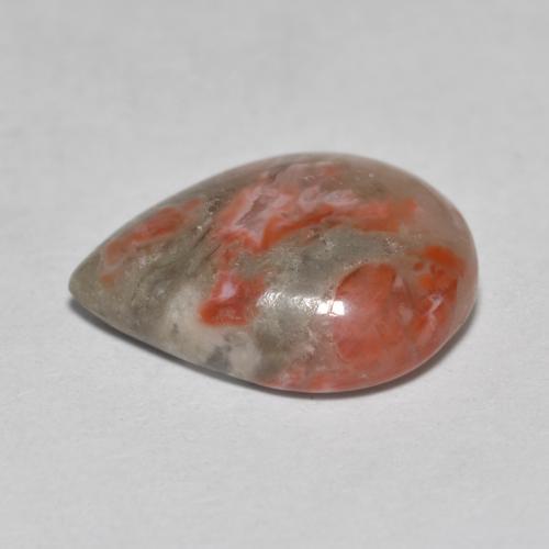 Coral multicolor natural de 3,60 ct, en forma de pera, translúcido