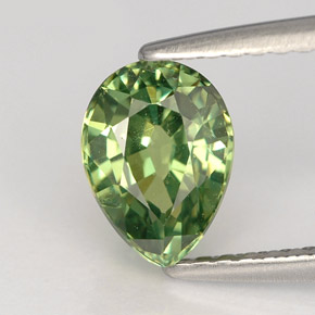 Granate demantoide verde natural de 1,48 ct, en forma de pera, VS