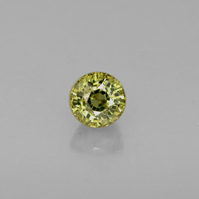 Granate demantoide verde natural de 0,39 ct, corte redondo, VS-SI