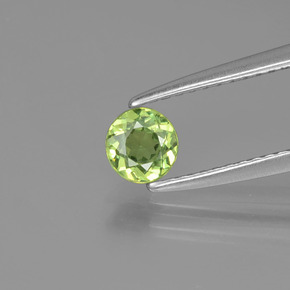 Granate demantoide verde natural de 0,42 ct, corte redondo, VS
