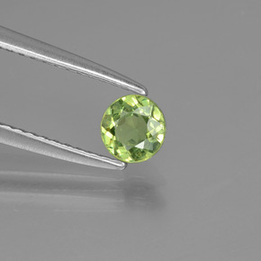 Granate demantoide verde natural de 0,42 ct, corte redondo, VS