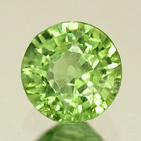Granate demantoide verde natural de 0,34 ct, corte redondo, VS