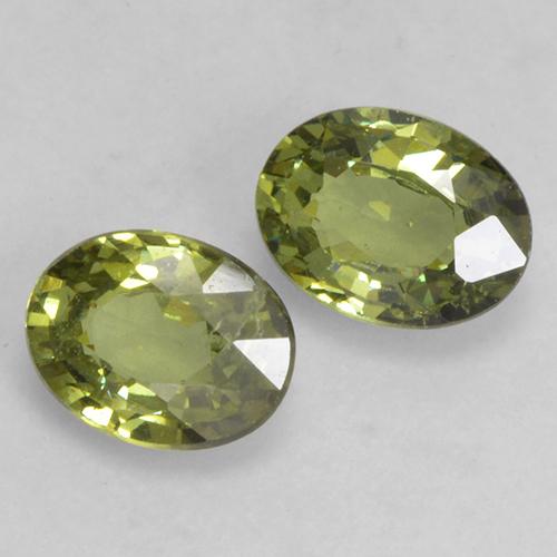Gemas de granate demantoide verde natural de 0,74 ct, corte óvalo, VS-SI