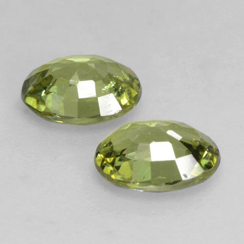 Gemas de granate demantoide verde natural de 0,74 ct, corte óvalo, VS-SI