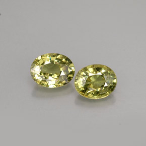 Gemas de granate demantoide oro natural de  ct, corte óvalo, VS